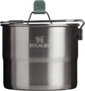Stanley adventure stainless camping kookset voor twee personen - 6 delige kook set met kommen en sporks - roestvrijstalen pan met deksel - voor backpacken, hiken en kamperen